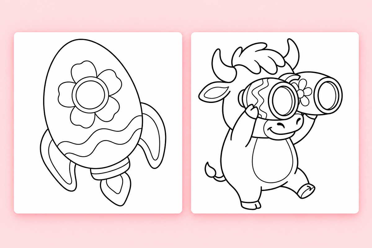 Easter Vibes Coloring Pages Vol. 2, a Seasonal Illustration by Inkivelle Studio (Photo 2 of 3)