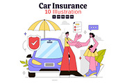 10 Car Insurance Illustration, a Transportation Illustration by denayunebgt (Thumbnail 1 of 4)