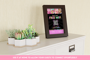 Pastel Neon WiFi QR Code Sign