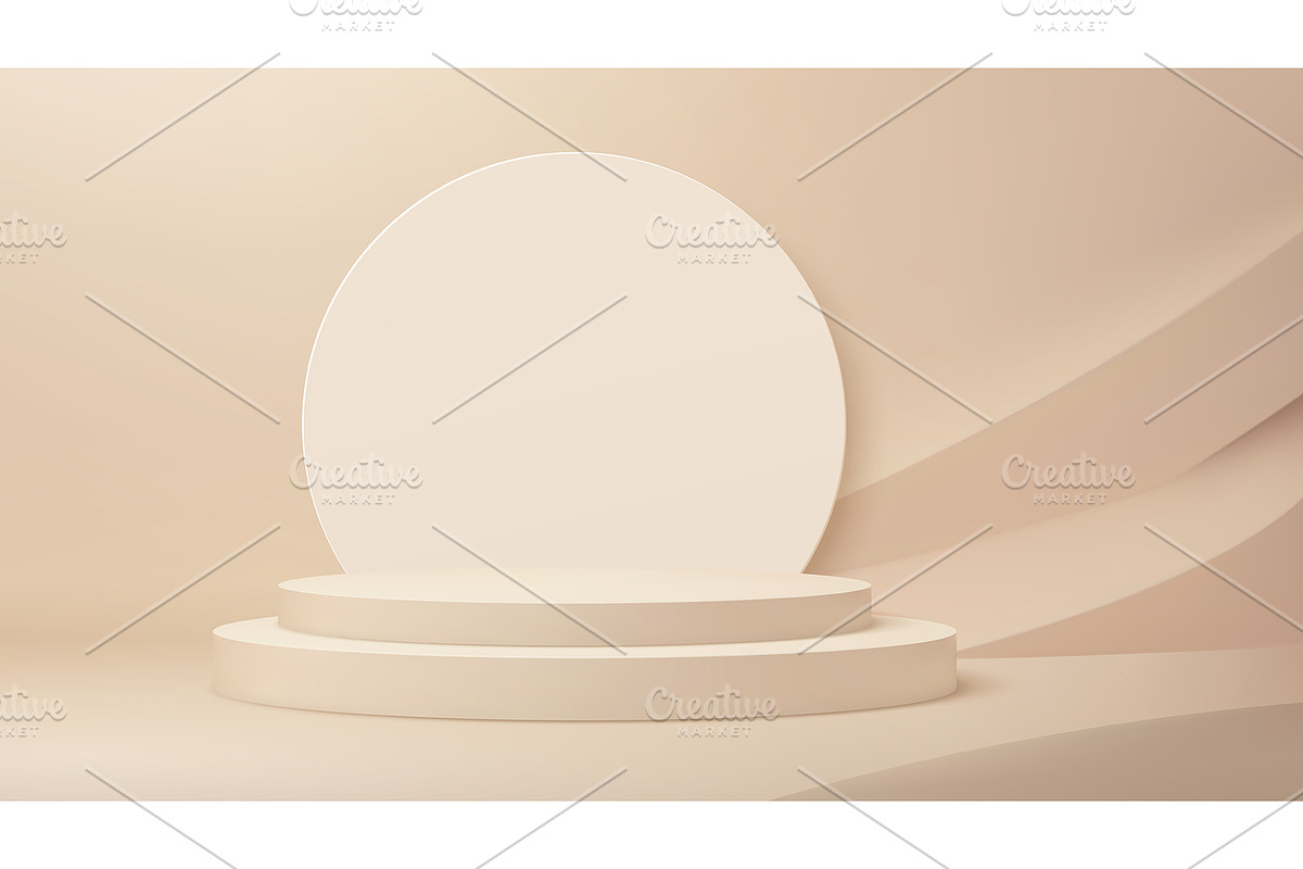 3D beige podium stage, an Illustration by Buch&Bee (Photo 3 of 3)