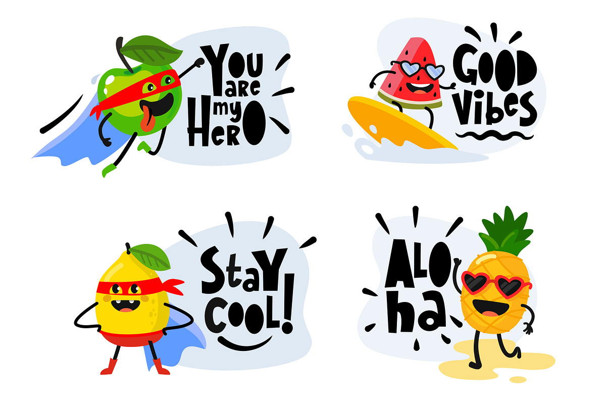 Cool fruits vector set, a Food Illustration by bioraven (Photo 5 of 11)