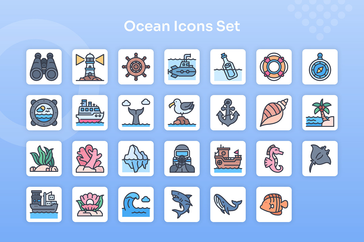 Ocean Icons Set - Filled Line, an Icon by Kmg Design (Photo 2 of 2)