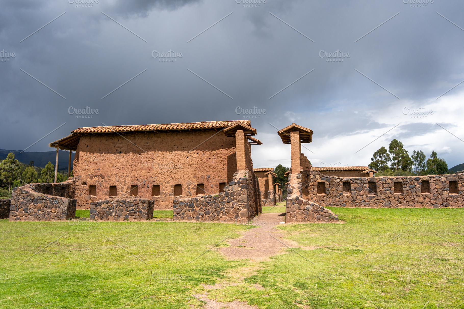 Ancient Ruins of Raqchi in the Peruvian Highlands Under Clouds, an Architecture Photo by GoodGoods