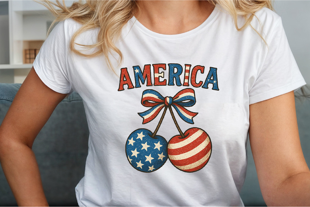 America Cherries Patriotic PNG, an Illustration by Sublimation Artist (Photo 8 of 9)