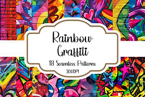 Rainbow Graffiti Seamless Patterns