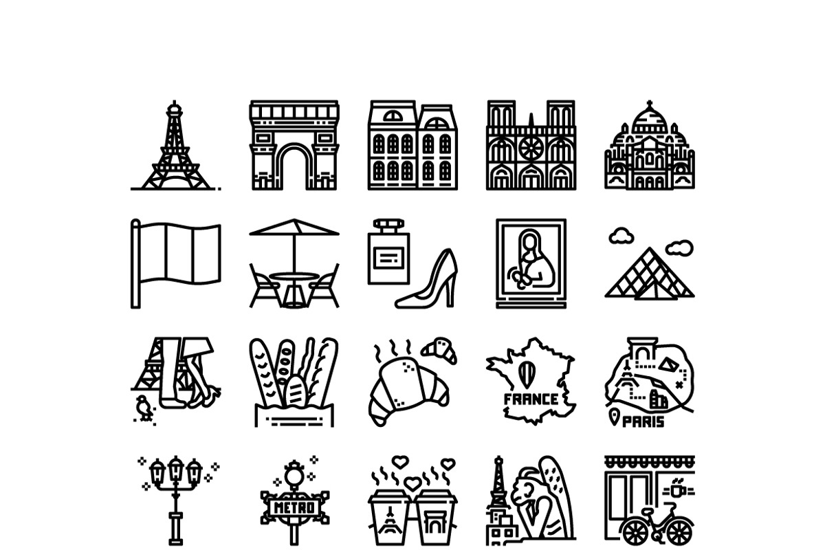 30 Paris with Love Icon Sets, an Icon by VINZENCE STUDIO (Photo 3 of 4)
