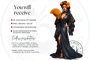 La Catrina Day of the dead Clipart 4, a Seasonal Illustration by ThatsDesignArt (Thumbnail 2 of 10)