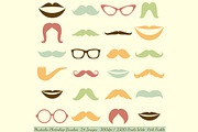 Mustaches and Lips Photoshop Brushes preview 4