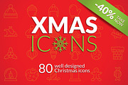 Christmas Icons Set, an Outline Icon by UNIK (Thumbnail 1 of 5)