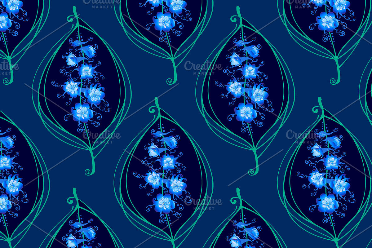 Hummingbirds and flowers, a Pattern Graphic by sovarina (Photo 2 of 7)