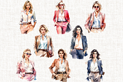 Watercolor Lady Boss Clipart, a Person Illustration by Mash Mash Stickers (Thumbnail 7 of 9)