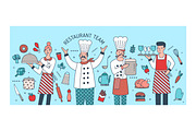 Restaurant team banner, set, pattern, a Decorative Illustration by Good Studio (Thumbnail 2 of 11)