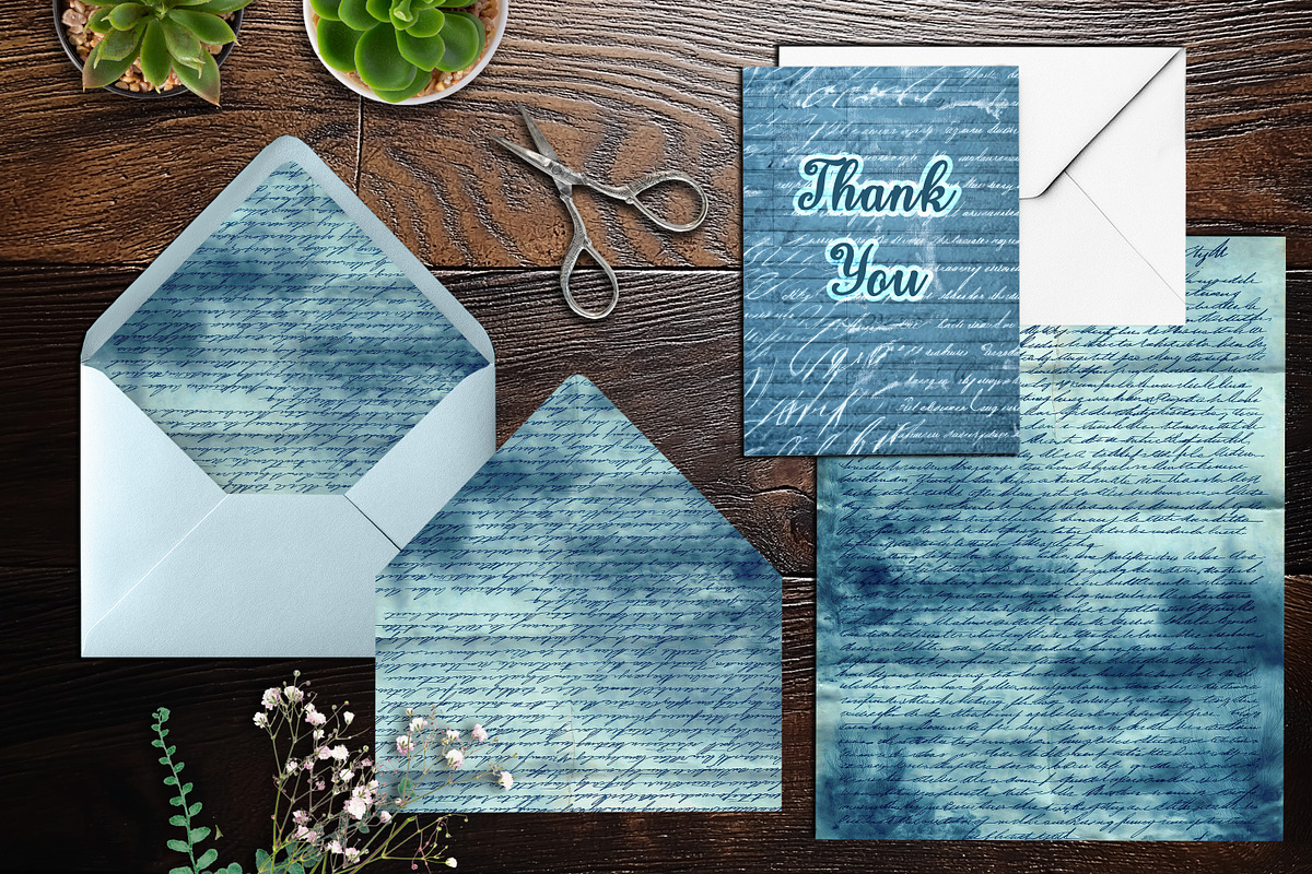 Blue Letter Manuscripts Scrapbooks, a Background Graphic by V Design Creator (Photo 4 of 12)
