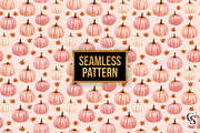 Pink Fall Cute Pumpkins Pattern, a Pattern Graphic by Creative Store (Thumbnail 4 of 5)