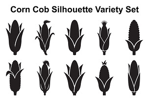 Fresh Corn Cob Silhouette Variety