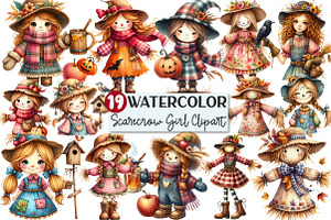 Scarecrow Girl Clipart, an Illustration by Rose Art