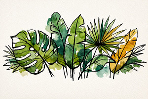 Botanical watercolor illustration fe, a Photo by Dvoevnore photos