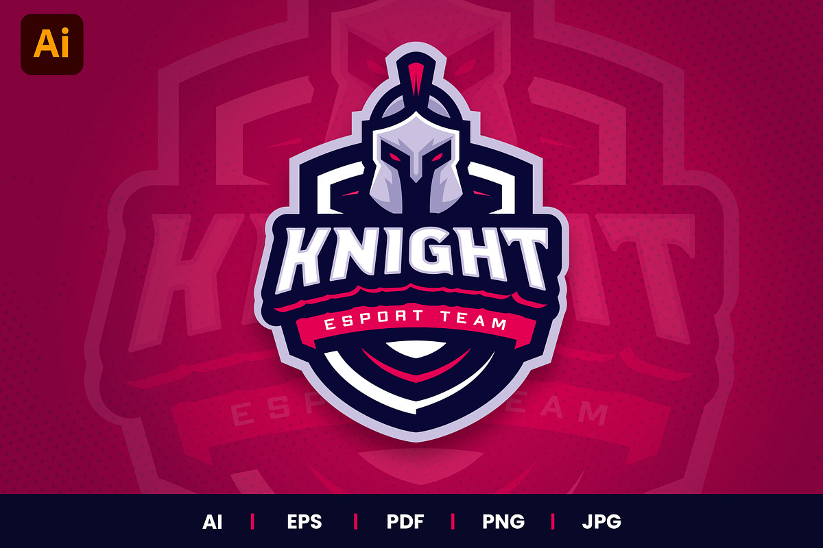 Knight E-sports Gaming Logo Template, a Branding & Logo Template by Akito Studio