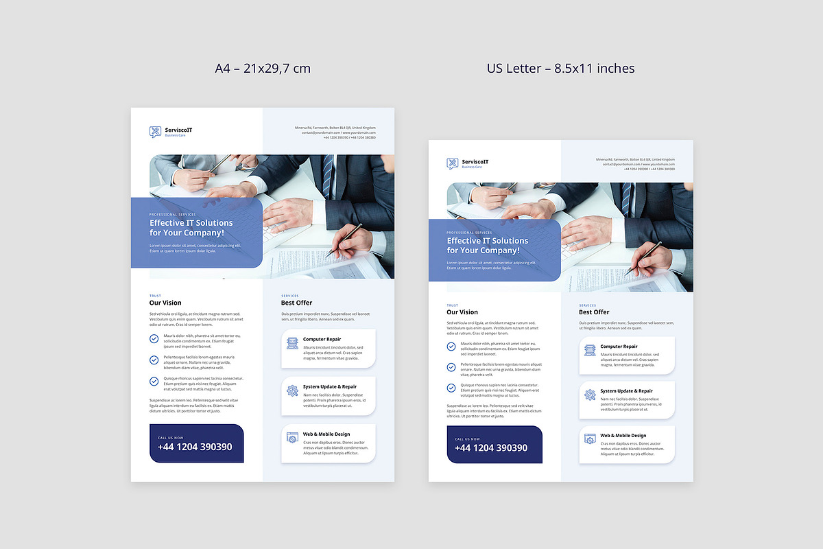 IT Services Flyer Canva Template, a Brochure Template by artbart (Photo 9 of 9)