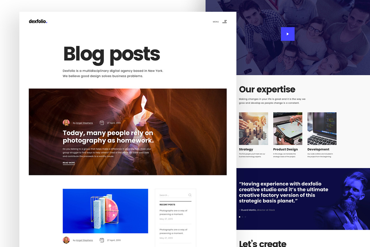 Dexfolio - Creative Agency Portfolio, an UI Kit Template by fusionlab (Photo 10 of 11)