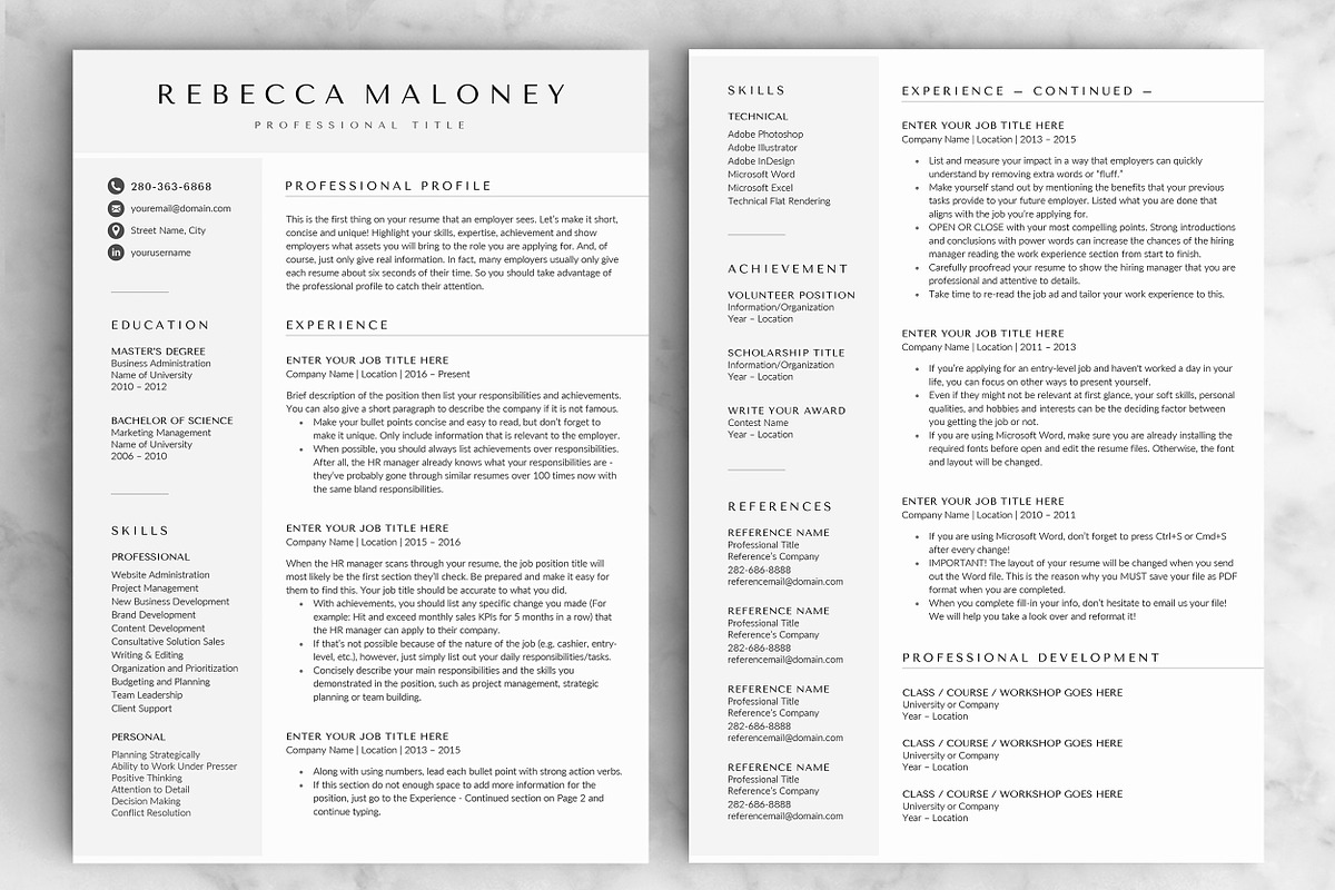 Resume/CV - The Maloney, a Resume Template by CreativeLandStudio (Photo 4 of 9)