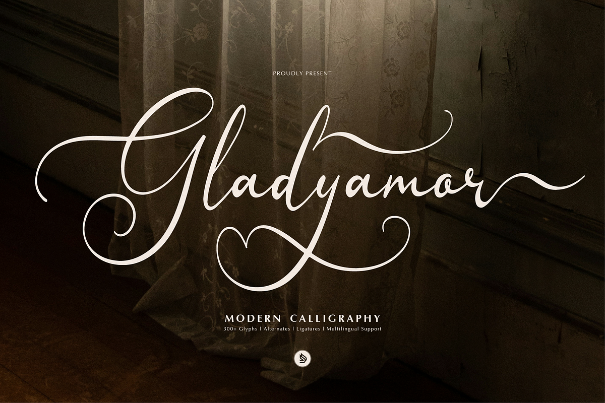Gladyamor | Modern Calligraphy, a Script Font by Denustudios (Photo 1 of 12)