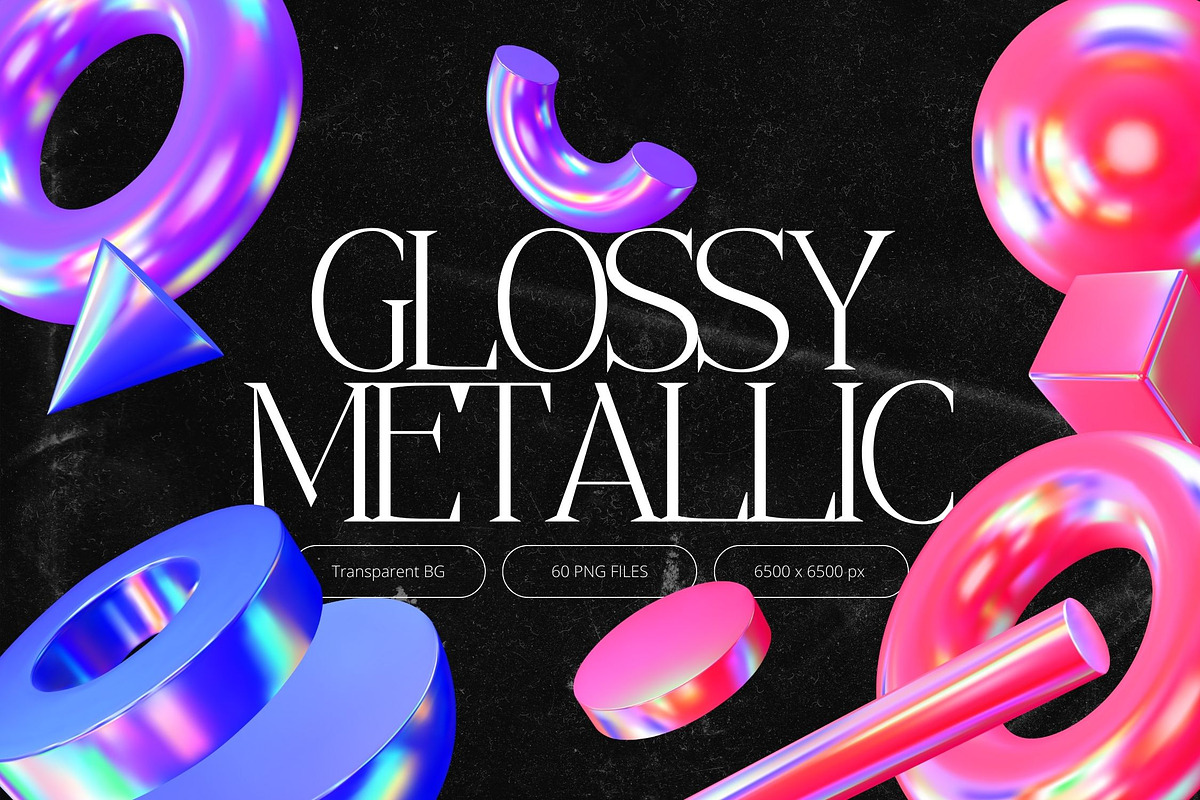 Glossy Metallic Shapes, an Object Graphic by Design Studio (Photo 1 of 6)