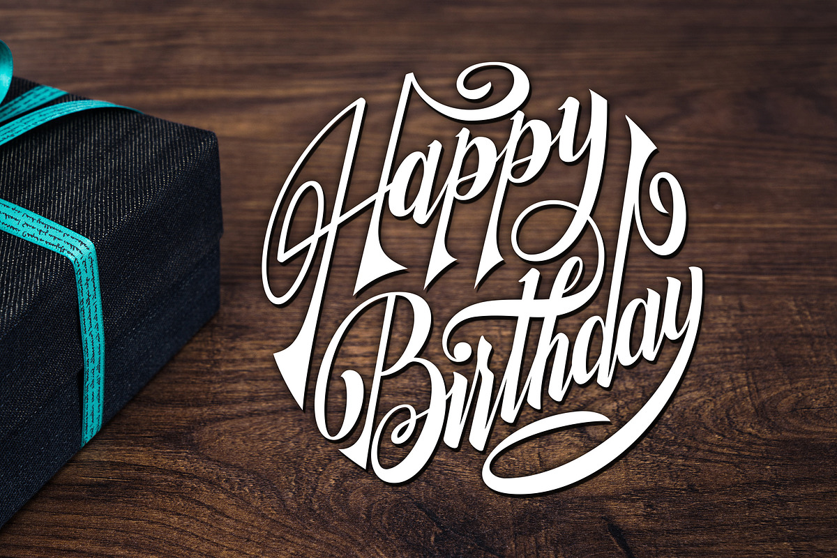 Happy Birthday Round Lettering, a Decorative Illustration by Royaltype (Photo 2 of 5)