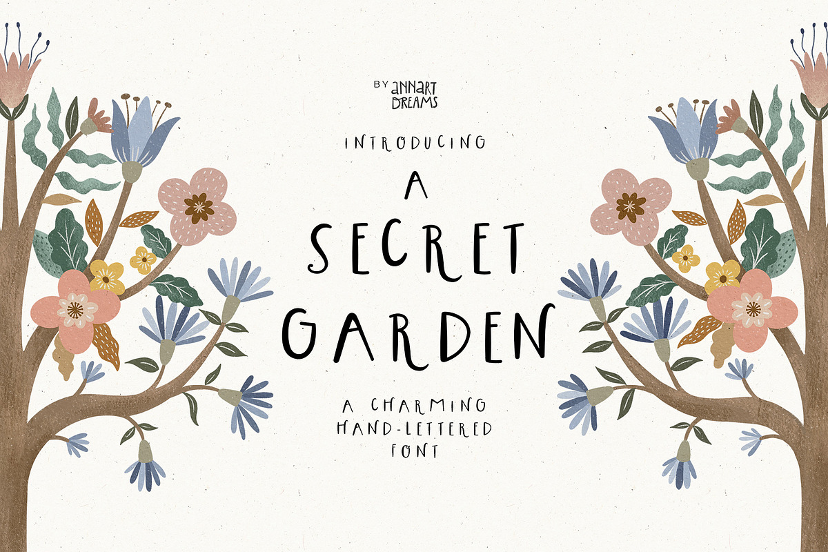 A Secret Garden font, a Sans Serif Font by annartdreams (Photo 1 of 8)
