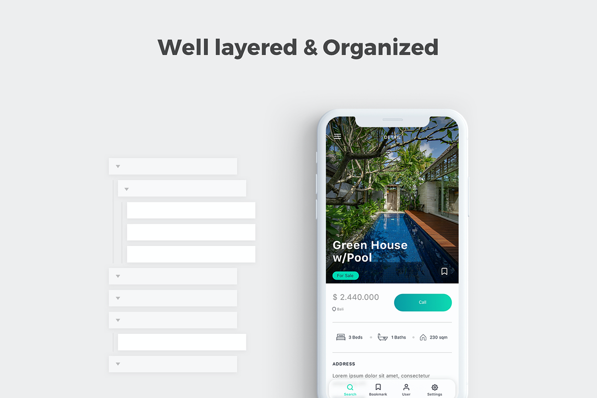 Homm Real Estate UI Kit, an UI Kit Template by uicube (Photo 3 of 3)