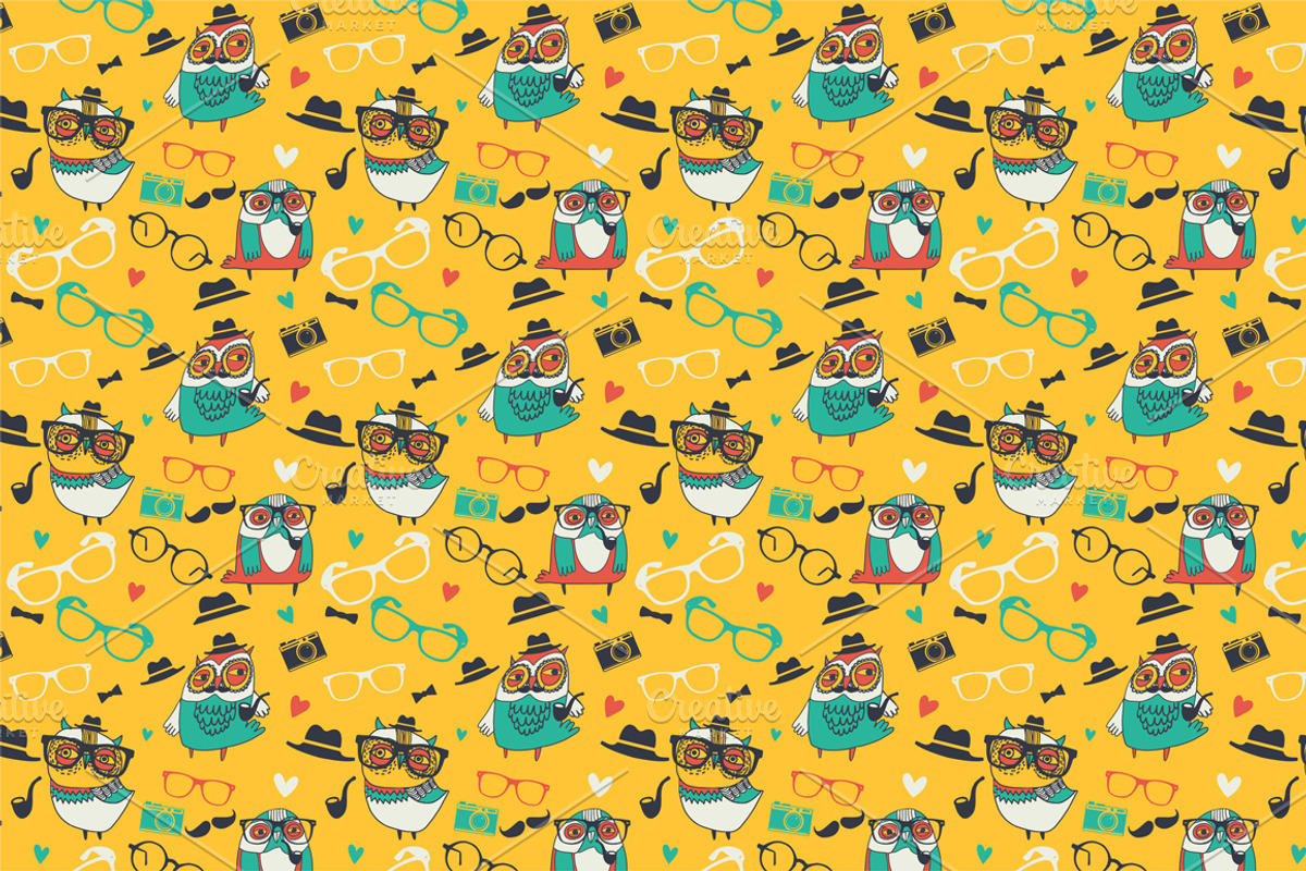 Hipster owls, an Illustration by totokumi (Photo 3 of 3)