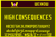 High Consequences font, a Font by weknow (Thumbnail 1 of 8)