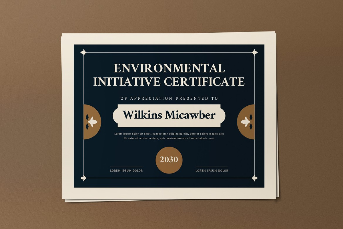 Green Vintage Design Certificate, a Print Template by graphicook (Photo 3 of 3)