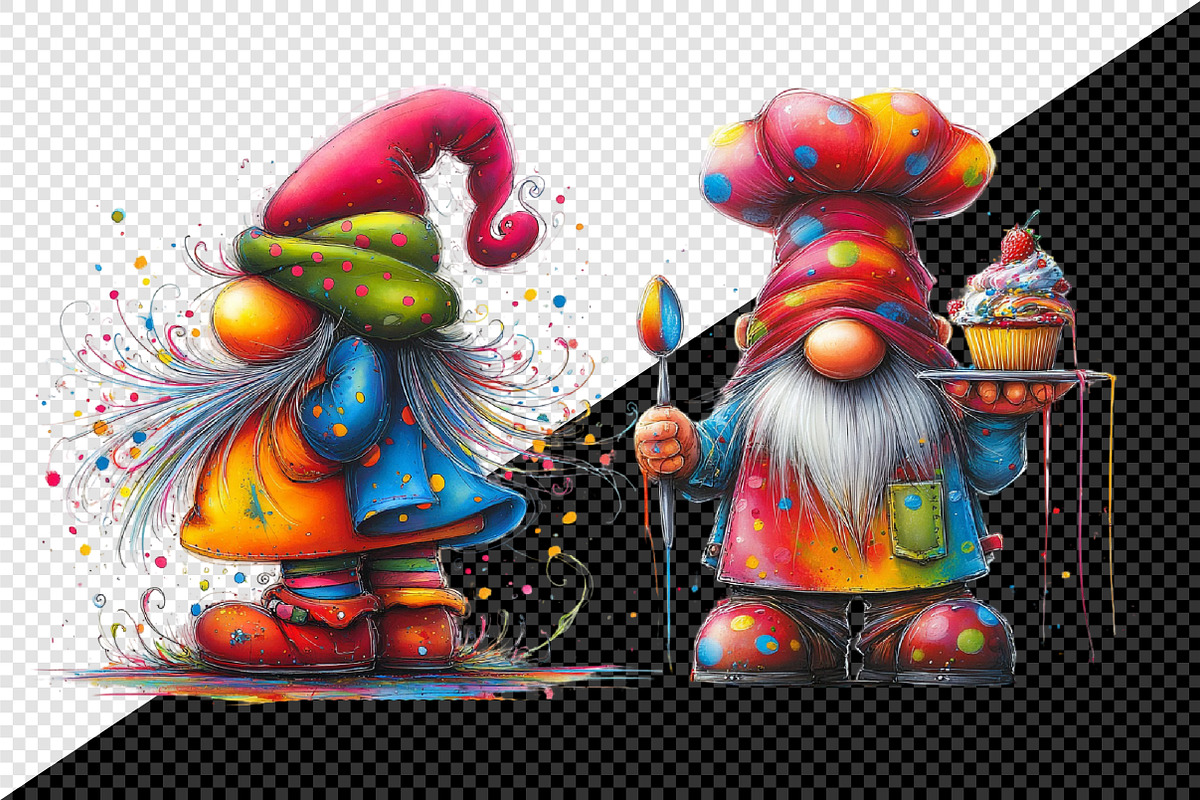 Whimsical Colorful Gnome Clipart, an Illustration by Creative Art (Photo 10 of 11)