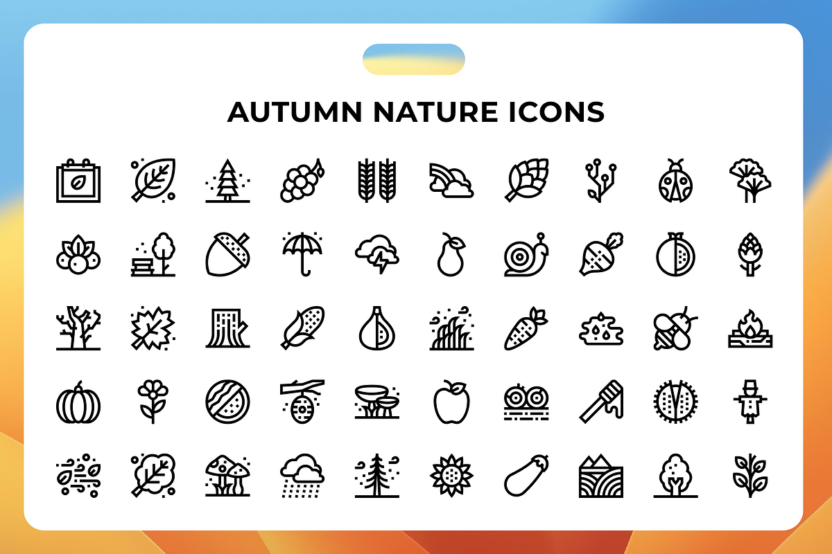 Autumn Nature Icons, a Duotone Icon by Wencory (Photo 1 of 3)