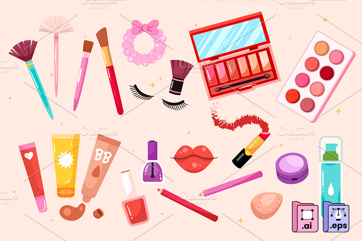 Cosmetic Beauty Set, an Object Graphic by MISS CHATZ (Photo 1 of 3)