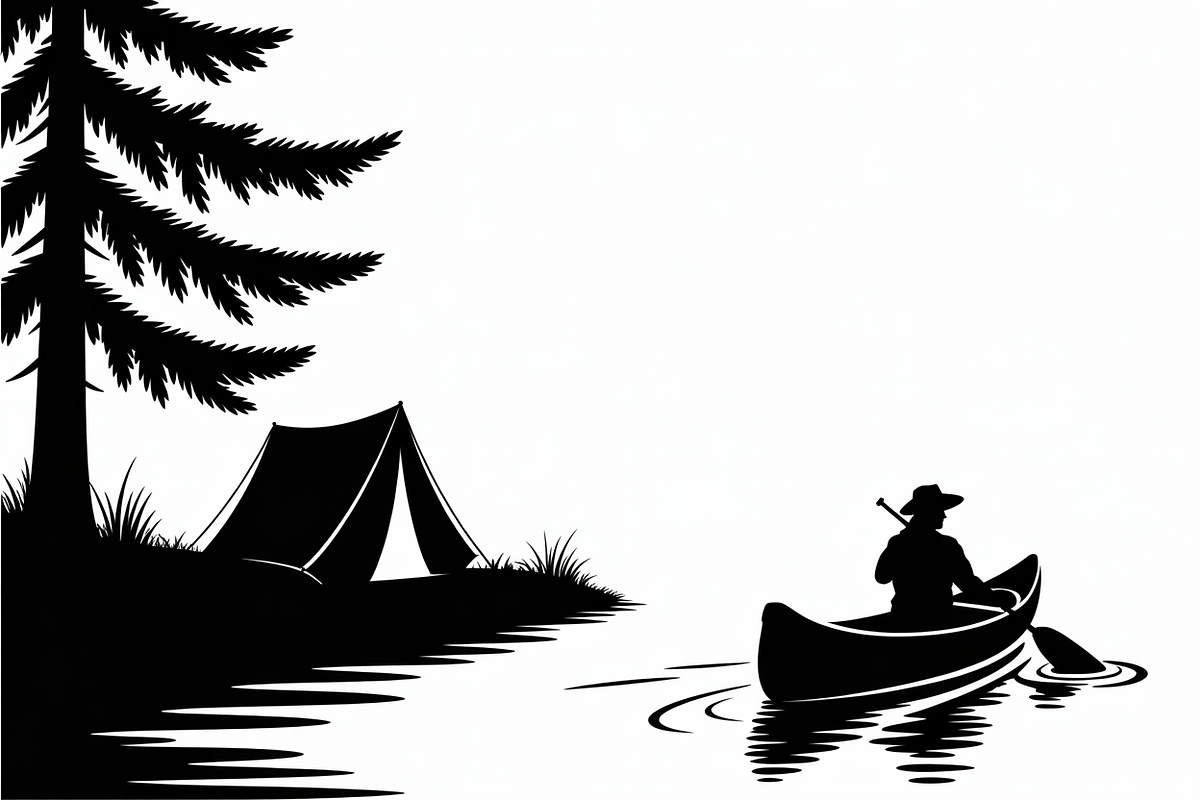 camping and canoe lake vector, an Illustration by Amazin_art (Photo 16 of 17)