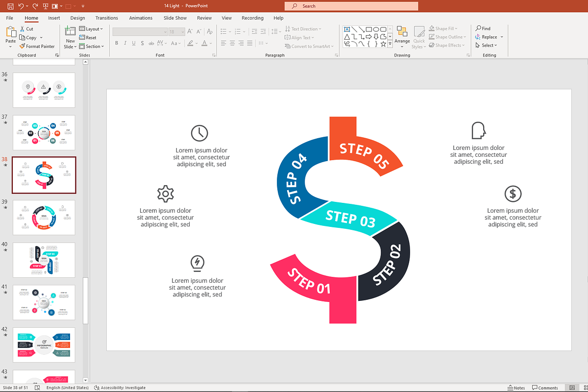 Vision Flow PowerPoint Template, a Presentation Template by Infographics project (Photo 6 of 13)