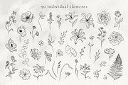 Hand-drawn Line Art Summer Flowers, a Decorative Illustration by La Petite Line Art (Thumbnail 3 of 12)