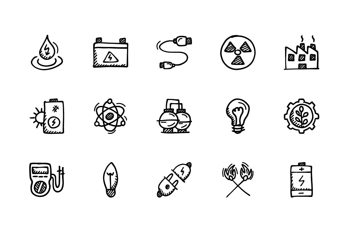 Energy and Power 40 doodle icons, an Icon by vectorstank (Photo 2 of 4)