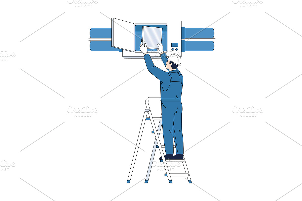 Professional technician in overalls, an Illustration by Artsaba Family