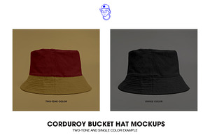 Corduroy Bucket Hat Mockups