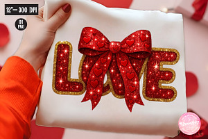 Glitter LOVE Valentine's Day PNG, an Illustration by CreationArt