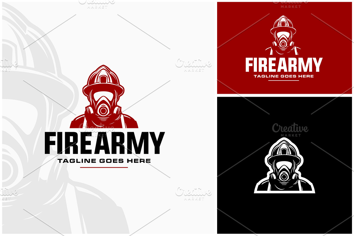 Fireman Firefighter Gask Mask Logo, a Branding & Logo Template by Enola99d