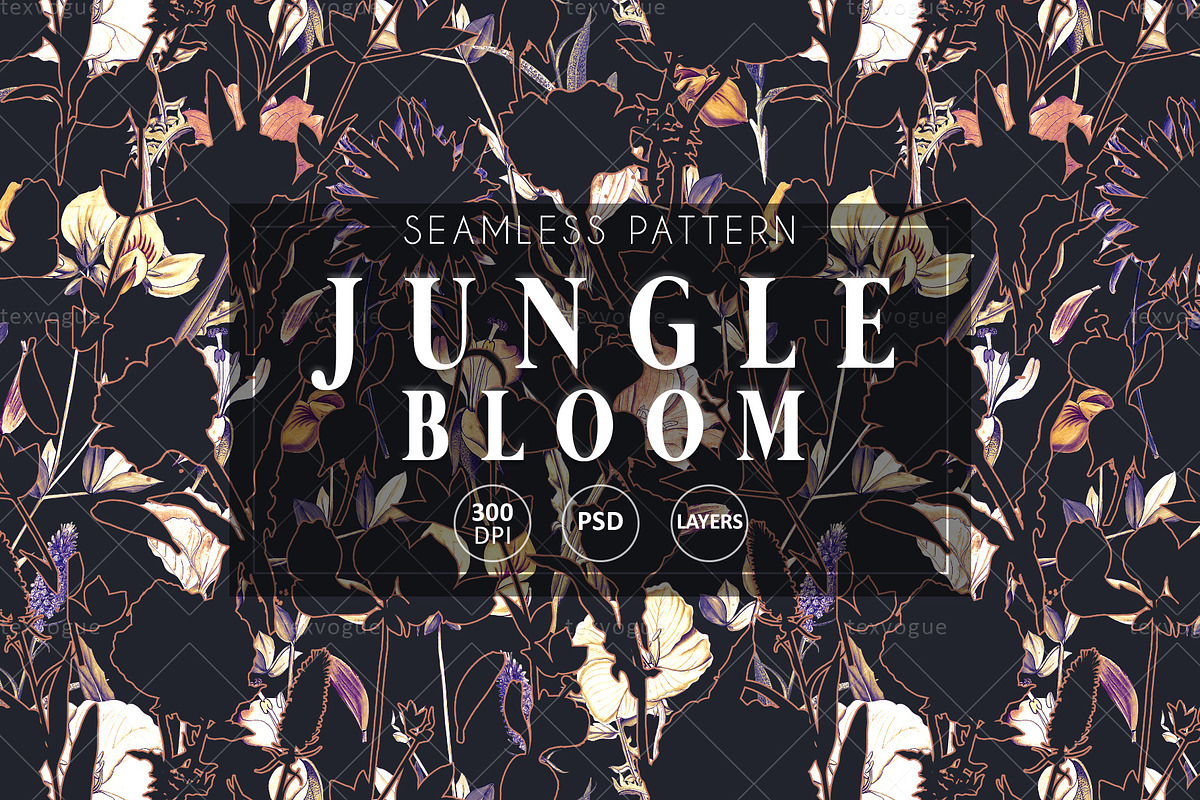 Jungle Bloom - Seamless Patterns, a Pattern Graphic by texvogue (Photo 1 of 11)
