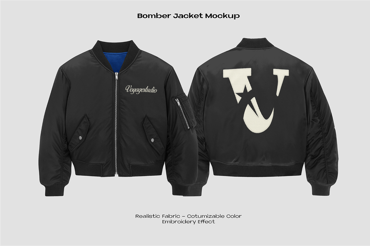 BOMBER JACKET MOCKUP, an Apparel Mockup by Voyage Studio (Photo 1 of 4)