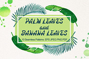 Palm and Banana Leaves Patterns, a Pattern Graphic by Graphobia (Thumbnail 1 of 7)