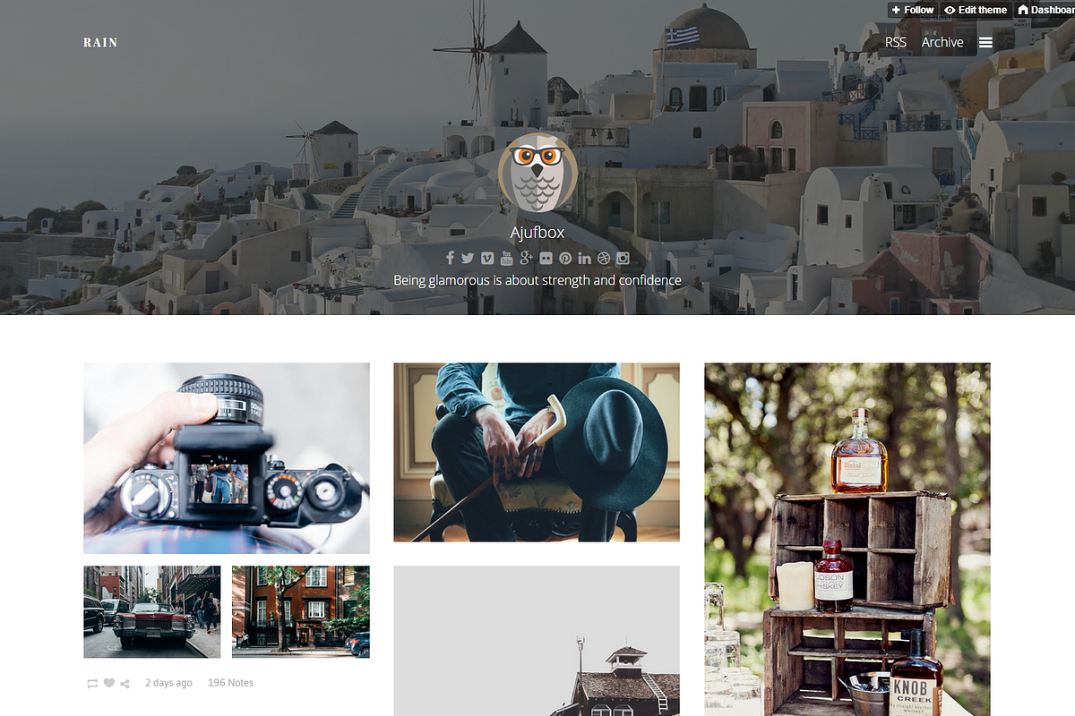 Rain - Grid Tumblr Theme, a Websites & App Template by ajufbox (Photo 2 of 3)