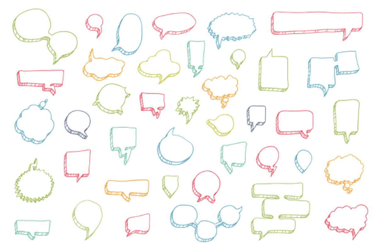 40 Hand Drawn Speech Bubbles, a Work Illustration by Mantas Bac (Photo 3 of 4)