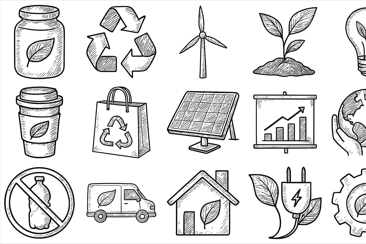 Eco Friendly Icons, an Object Graphic by nikagraphic